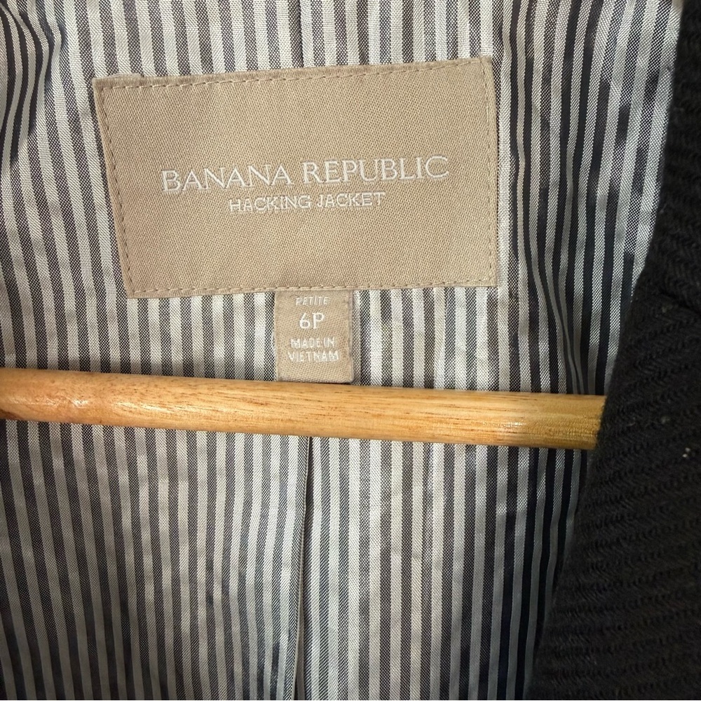 Banana Republic Blazer‎ Black Gold Buttons Size 6P - Picture 7 of 12